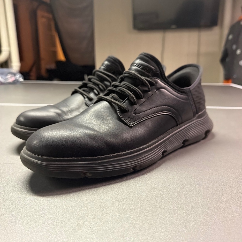 Skechers Slip-ins Arch Fit Black Leather Casual Walking Shoes Men's US 12 EU 46 - Picture 3 of 8